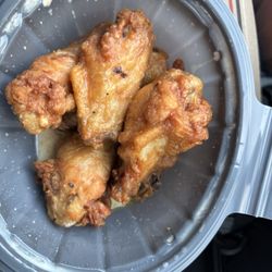 Pizza Hut - Parmesan garlic wings. Dry and bare.