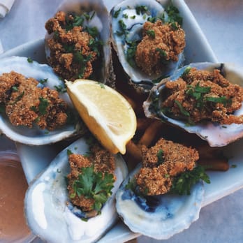 On The Hook - Fried oysters!!! With Cajun fries on the bottom - Cajun/Creole Near Me - Brea, California