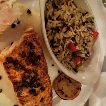 The Derby - Salmon with rice pilaf - Steakhouses Near Me - Arcadia, California