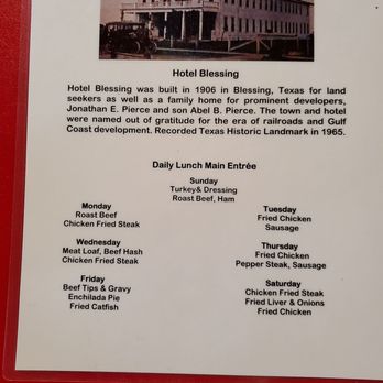 Blessing Hotel Coffee Shop - lunch buffet - American Near Me - Blessing, Texas