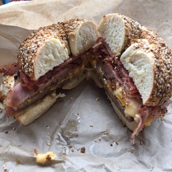 Camp Umpy's Bagels & Stuff - The "Heart Stopper" breakfast sandwich. - Bagels Near Me - Honesdale, Pennsylvania Camp Umpy's Bagels & Stuff - The "Heart Stopper" breakfast sandwich. - Bagels Near Me - Honesdale, Pennsylvania