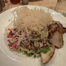 Asian chopped salad with chicken added.