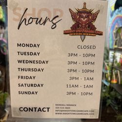 Knight Owl Game Cafe - Hours of operation