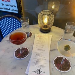 Daphnes - A Manhattan and dirty martini.