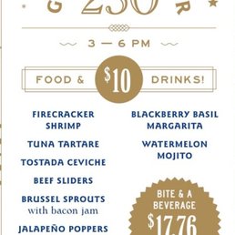 Happy Hour Summer 2026 Menu (Not on their website for some reason)