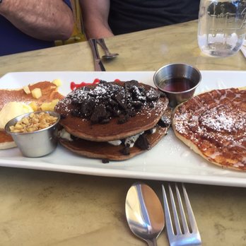 Breakfast Republic - Flight of Pancakes - All three, dry as hell. - Breakfast & Brunch Near Me - San Diego, California Breakfast Republic - Flight of Pancakes - All three, dry as hell. - Breakfast & Brunch Near Me - San Diego, California