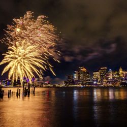 Red Eyed Photography - First Night Boston 2025 Fireworks Display Over Boston Harbor & City Skyline