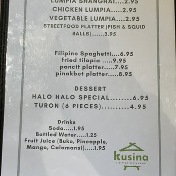 Kusina - Menu 2 - Filipino Near Me - Modesto, California