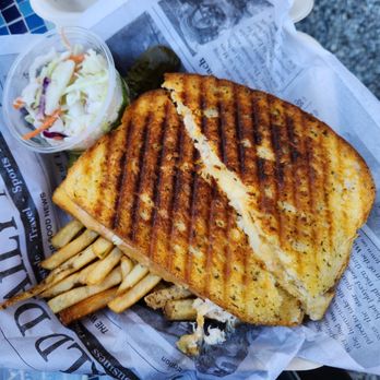 Fish and Crab Shack - Crab Shackwich, fries, and coleslaw - Seafood Near Me - Port Angeles, Washington