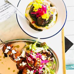 Florence and the Spice Boys - Smoked Harissa Shrimp and Hummus Beef "Kofta" Meatball
