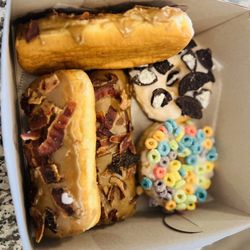 Rancho Donuts - My oldest got a fruity pebbles donut in a separate bag to go, these were all just $15