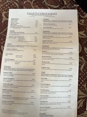 Menu photo 2 Falletta's Restaurant East Amherst, NY