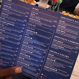 Happy hour menu