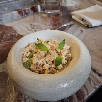 Gift Horse - Asian pear sorbet with mint and peanut crumble - Seafood Near Me - Providence, Rhode Island Gift Horse - Asian pear sorbet with mint and peanut crumble - Seafood Near Me - Providence, Rhode Island