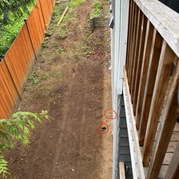 cleaned up and completed area with their work circled - exactly as expected!