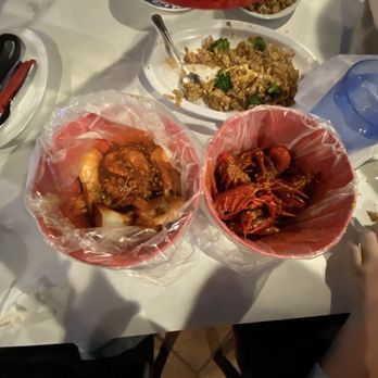 Nine Seafood Restaurant - Shrimp on the left, crawfish on the right. I spy some fried rice too! - Cajun/Creole Near Me - Cerritos, California Nine Seafood Restaurant - Shrimp on the left, crawfish on the right. I spy some fried rice too! - Cajun/Creole Near Me - Cerritos, California
