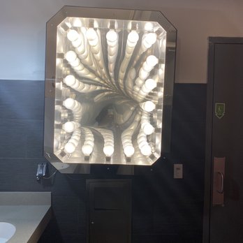 Riverside Food Lab - Mirror in the women's restroom - Food Court Near Me - Riverside, California Riverside Food Lab - Mirror in the women's restroom - Food Court Near Me - Riverside, California