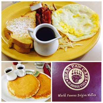 Bear Paw Cafe - Pancakes, half French toast, hash browns and well done egg - Coffee & Tea Near Me - St. George, Utah Bear Paw Cafe - Pancakes, half French toast, hash browns and well done egg - Coffee & Tea Near Me - St. George, Utah