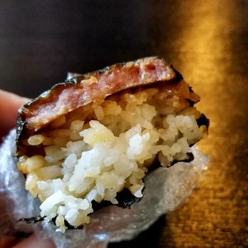 808 Social - Biting into that Spam musubi! - Coffee & Tea Near Me - Peoria, Arizona