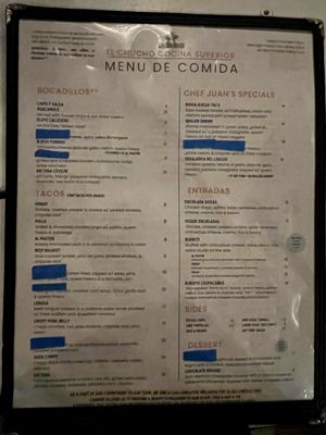 Menu photo 1 El Chucho Washington, DC, DC