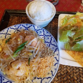 Sawasdee Thai Restaurant - Lunch special. Shrimp pad thai including rice, salad, broth soup. - Thai Near Me - Sparks, Nevada Sawasdee Thai Restaurant - Lunch special. Shrimp pad thai including rice, salad, broth soup. - Thai Near Me - Sparks, Nevada