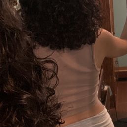 This is the after, of my haircut. My hair before had a blunt, straight, and uneven cut. This is the after, of my haircut. My hair before had a blunt, straight, and uneven cut.
