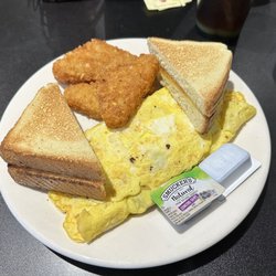 68’s Feed Mill - Meat lovers omelette with Texas toast