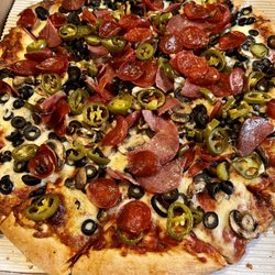 Petrilli's Pizza - Pepperoni, salami, jalapeño, olives