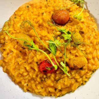 One Day In Paris - Tomato risotto. I will have dreams about this dish. - Cafes Near Me - Alpharetta, Georgia