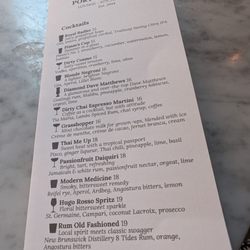 Port City Royal - Cocktail menu