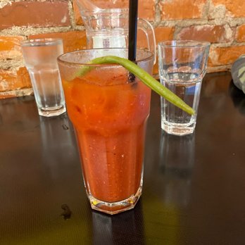 Sleepy Bee Cafe - Oakley - Bloody Mary with green bean garnish. Ewww - Breakfast & Brunch Near Me - Cincinnati, Ohio Sleepy Bee Cafe - Oakley - Bloody Mary with green bean garnish. Ewww - Breakfast & Brunch Near Me - Cincinnati, Ohio