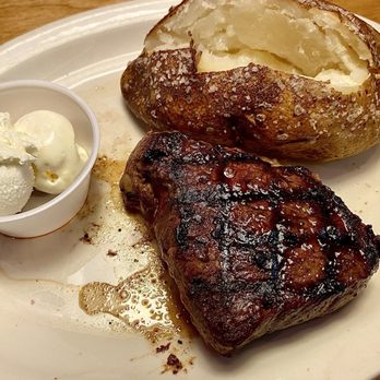 Texas Roadhouse - 8-oz thick-cut medium-rare strip as presented. - Steakhouses Near Me - North Las Vegas, Nevada Texas Roadhouse - 8-oz thick-cut medium-rare strip as presented. - Steakhouses Near Me - North Las Vegas, Nevada