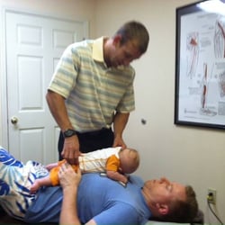 Beck Chiropractic Center - Baby Gaven checking his 4 week old spine checked.