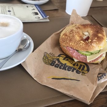 Ebsen's Kaffeehaus - Cappuccino und salami bagel - Cafes Near Me - Süderbrarup, SH