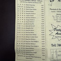 Mandarin Chef - Menu