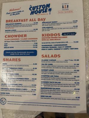 Menu photo 8 The New Custom House Avila Beach, CA Menu photo 8 The New Custom House Avila Beach, CA