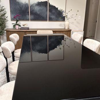 Lamorinda Glass - Grey custom glass top on my large dining table - Glass & Mirrors Near Me Lamorinda Glass - Grey custom glass top on my large dining table - Glass & Mirrors Near Me
