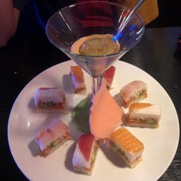 Sushi cake! Super yummy with crunchy asparagus in the center