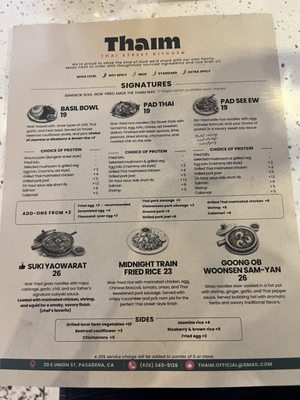 Menu photo 5 Thaim Pasadena, CA