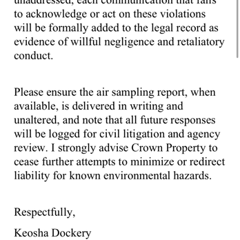 Crown Property Management - Email  sent to crown property manger Karen Aldrich - Property Management Near Me - Salem, Oregon