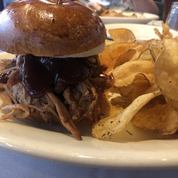 Weber Grill Restaurant - Pulled pork sammie with freshly made kettle chips. O MG delish! - Barbeque Near Me - Chicago, Illinois Weber Grill Restaurant - Pulled pork sammie with freshly made kettle chips. O MG delish! - Barbeque Near Me - Chicago, Illinois