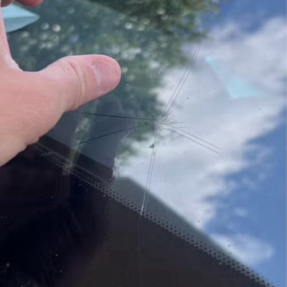 Cracked windshield Cracked windshield