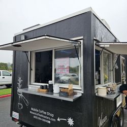 Coffee truck- ordering window on the right and pickup window on the left
