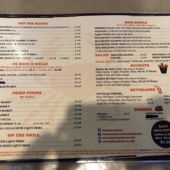 Backyard Bayou - Menu [prt2] - Cajun/Creole Near Me - Union City, California