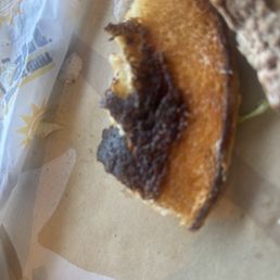 Blackened burnt bun is bad and well done. Shame on you! Blackened burnt bun is bad and well done. Shame on you!