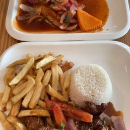 Escabeche de Pescado (top) Lomo Saltado (bottom) Escabeche de Pescado (top) Lomo Saltado (bottom)