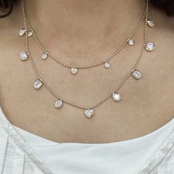 Rock Star Couture Jewelry - Mixed shape diamond necklaces, bring in your old stones for a fresh look