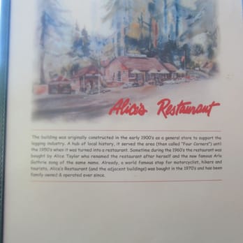 Alice's Restaurant - Menu - Diners Near Me - Woodside, California