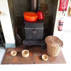 2 Danby Cottages - Wood burner in the kitchen