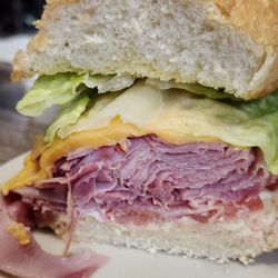 Old Tavern Inn - Hot ham and American cheese on French bread with lettuce tomato and mayo